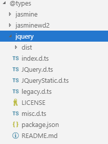 jquery types installation in angular project