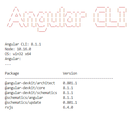 Vérification de la version Angular CLI