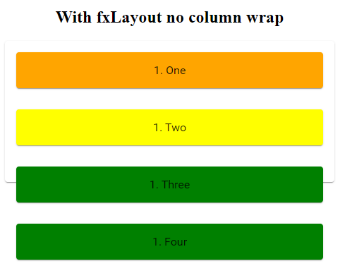 fxLayout column no wrap