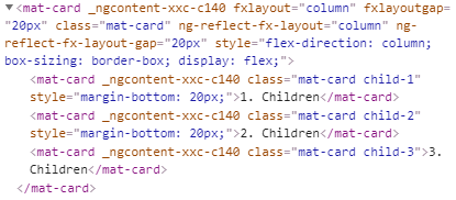 fxLayoutGap column CSS