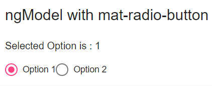 mat-radio-button, Angular material radio button Usage, Example