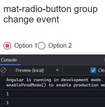 mat-radio-group change event