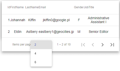 mat table pagination example