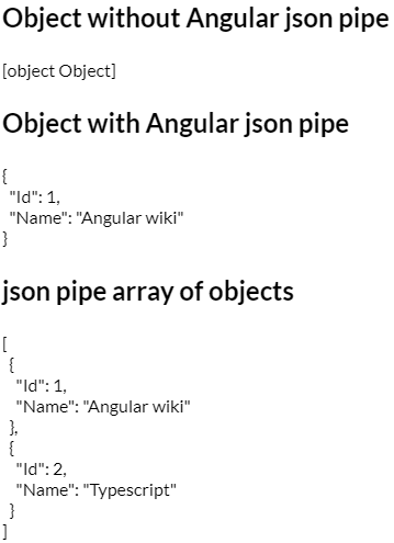 Angular Json Pipe