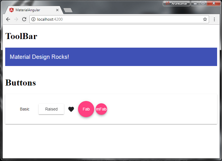 Angular Material Example Demo