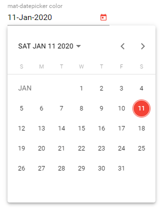 mat-datepicker color change