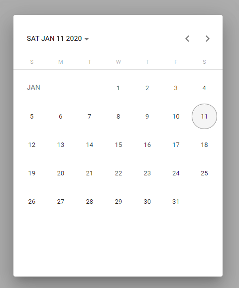 mat-datepicker touch ui mobile